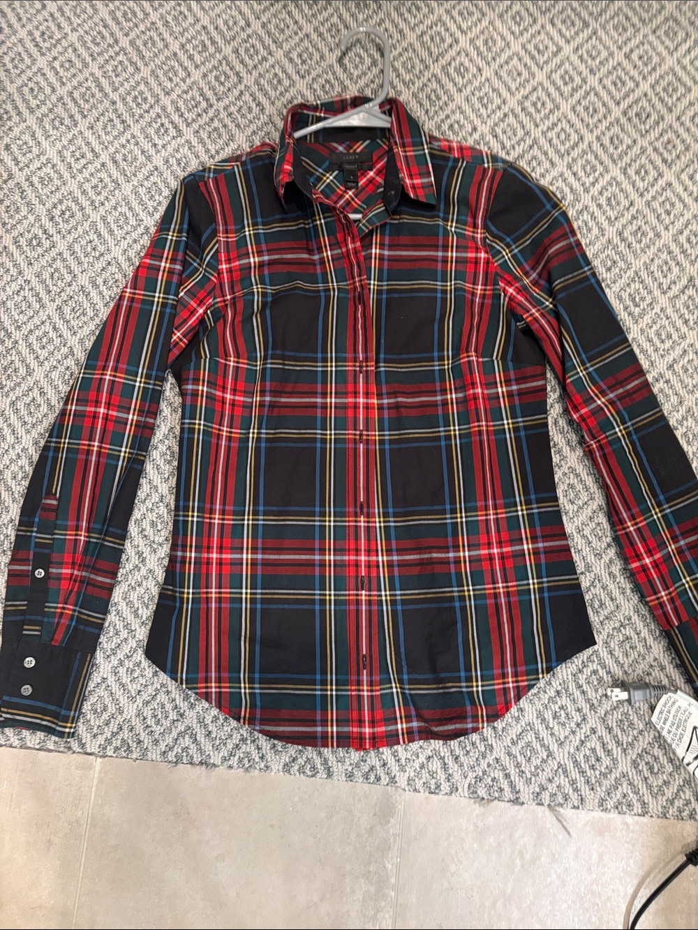 J. Crew Red and Black Plaid Button-Down Shirt
